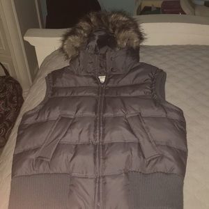 Aeropostale grey hooded vest